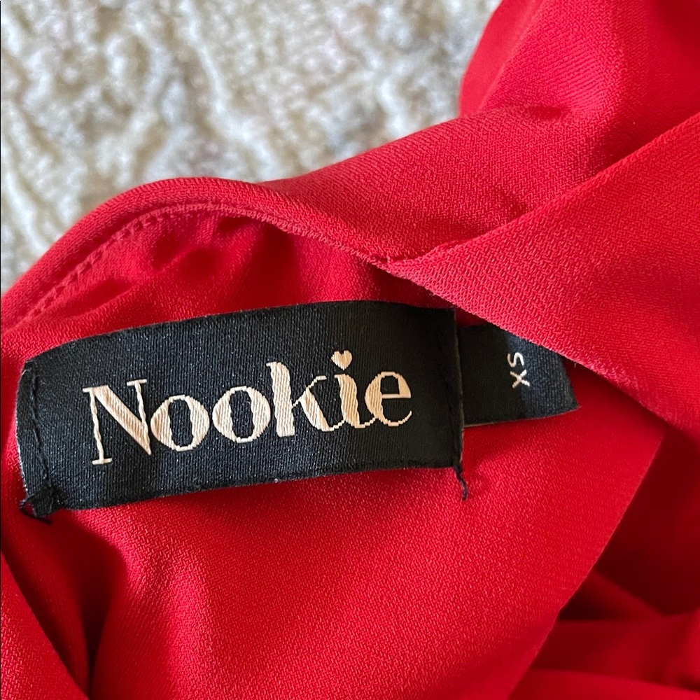 Nookie Red Backless Ruched Midi Dress - Picture 3 of 5